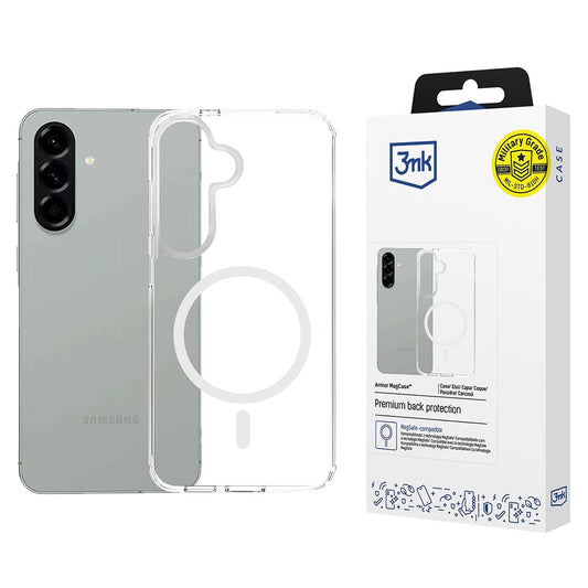 Pouzdro MagSafe pro Samsung Galaxy A57 5G, 3MK, Armor MagCase, Průhledné