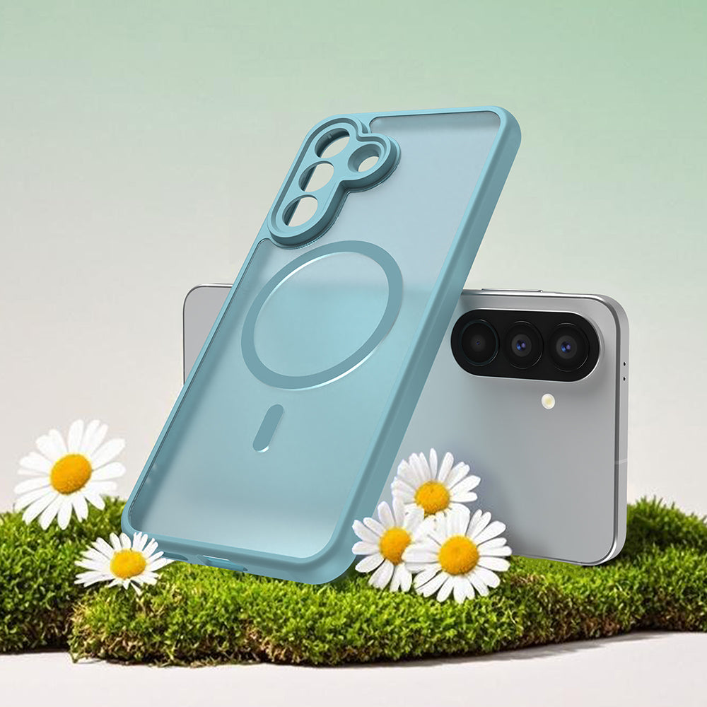 Pouzdro MagSafe pro Samsung Galaxy A57 5G, Techsuit, HaloFrost II, Světle zelená