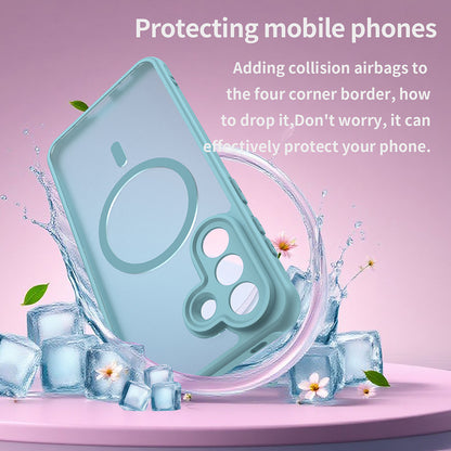 Pouzdro MagSafe pro Samsung Galaxy A57 5G, Techsuit, HaloFrost II, Světle zelená