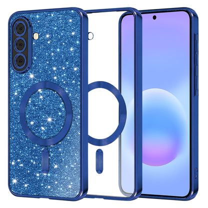 MagSafe pouzdro pro Samsung Galaxy A57 5G, Techsuit, Luxury Glitter, Tmavě modrá