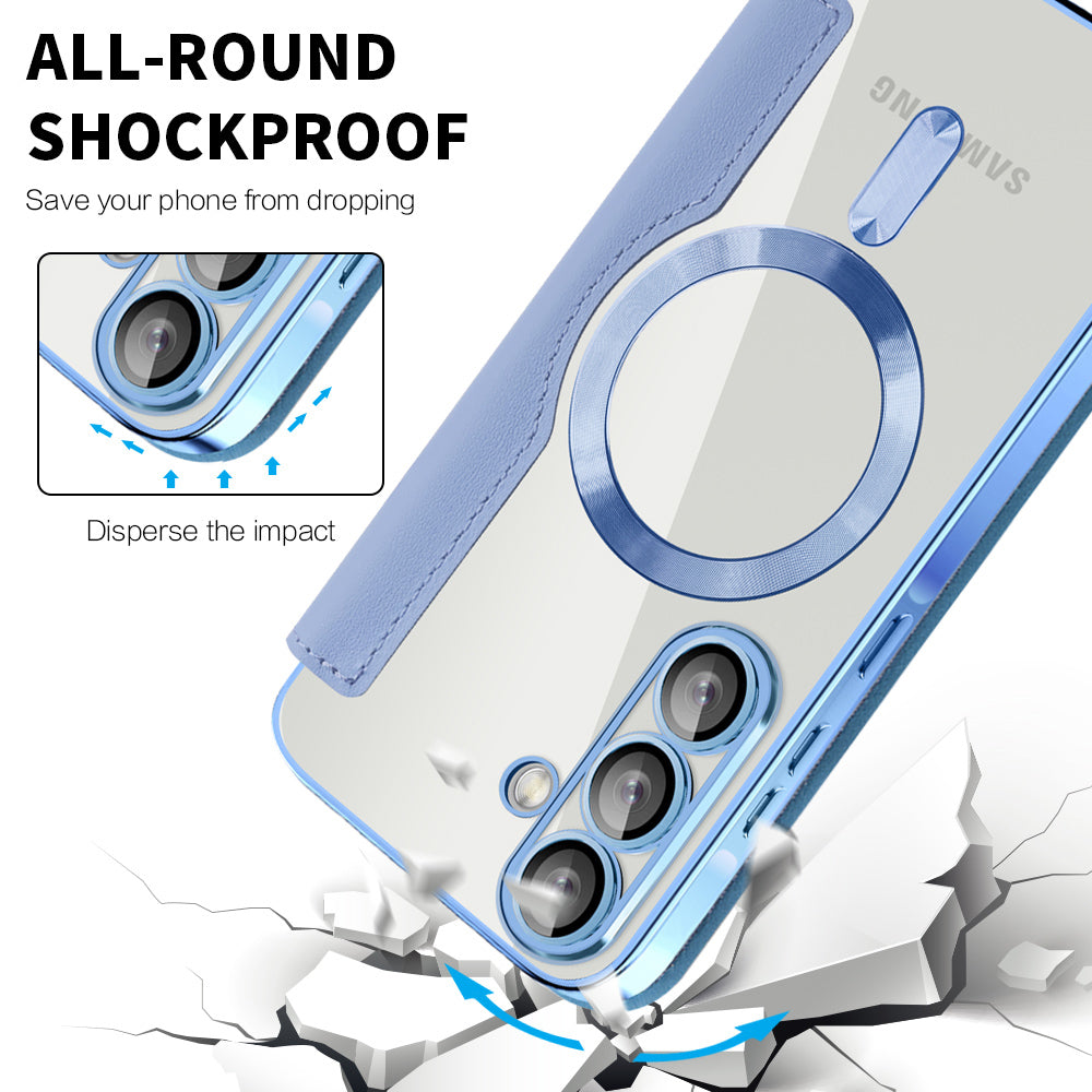 Pouzdro MagSafe pro Samsung Galaxy A57 5G, Techsuit, SmartMag Book, Modrá