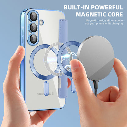 Pouzdro MagSafe pro Samsung Galaxy A57 5G, Techsuit, SmartMag Book, Modrá