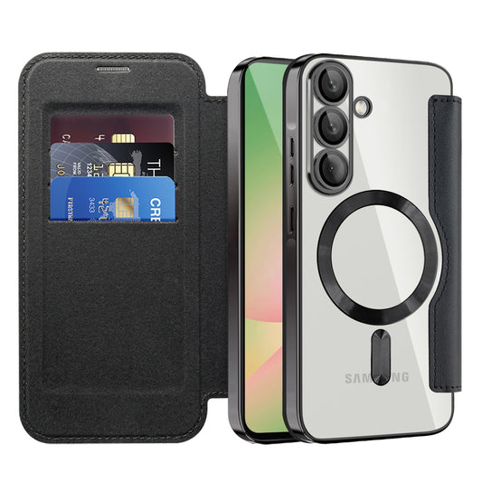 Pouzdro MagSafe pro Samsung Galaxy A57 5G, Techsuit, SmartMag Book, Černá