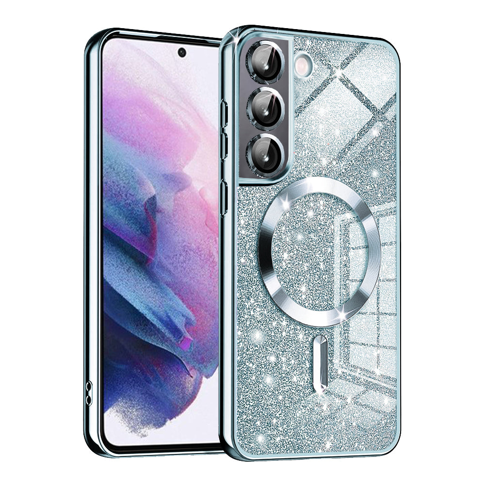 MagSafe pouzdro pro Samsung Galaxy S21 5G G991, Techsuit, Luxury Glitter, Bleu