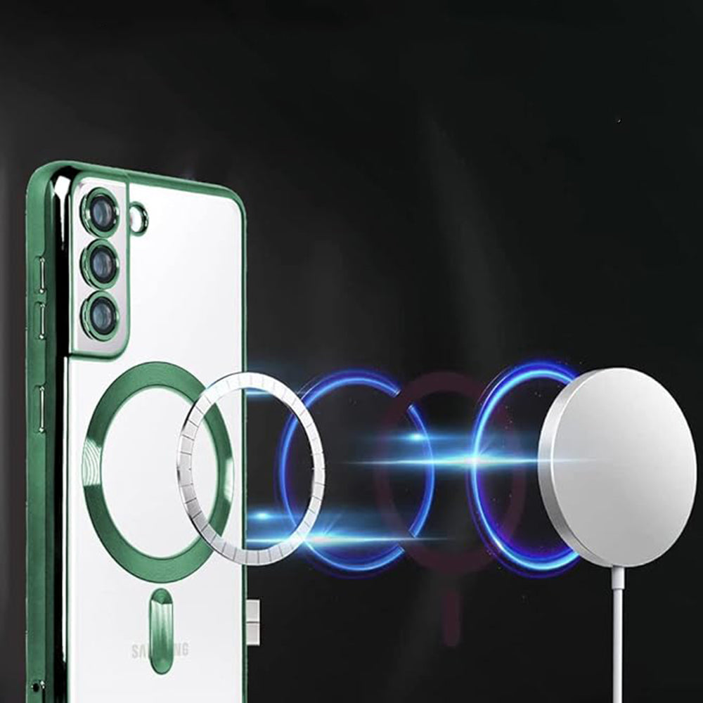 MagSafe pouzdro pro Samsung Galaxy S21 FE 5G G990, Techsuit, Luxury Crystal, Tmavě modrá