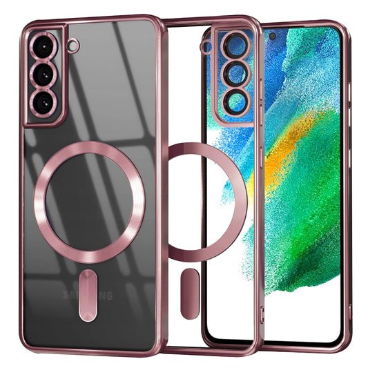 MagSafe pouzdro pro Samsung Galaxy S21 FE 5G G990, Techsuit, Luxury Crystal, Růžové