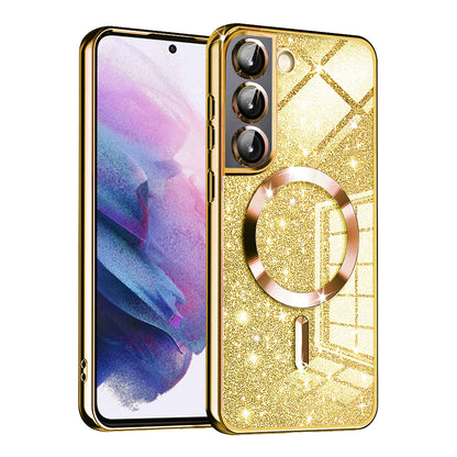 MagSafe pouzdro pro Samsung Galaxy S21 FE 5G G990, Techsuit, Luxury Glitter, Zlaté