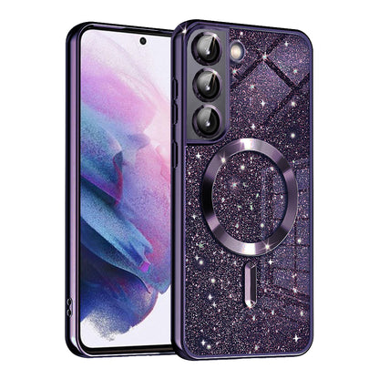 MagSafe pouzdro pro Samsung Galaxy S21 FE 5G G990, Techsuit, Luxury Glitter, Tmavě fialová
