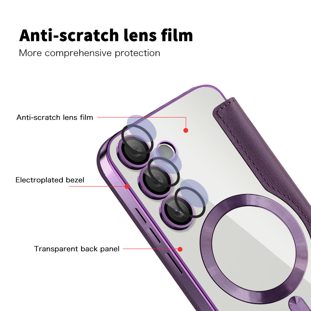 MagSafe Case for Samsung Galaxy S23 S911, Techsuit, SmartMag Book, Purple