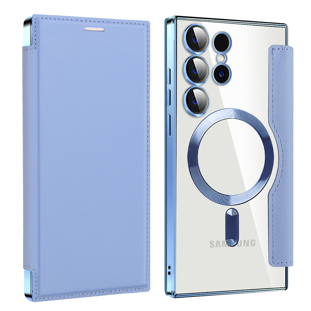 MagSafe Case for Samsung Galaxy S23 Ultra S918, Techsuit, SmartMag Book, Blue