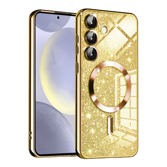 MagSafe pouzdro pro Samsung Galaxy S24+ S926, Techsuit, Luxury Glitter, Zlaté