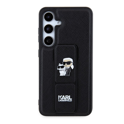 MagSafe Case for Samsung Galaxy S24 S921, Karl Lagerfeld, Saffiano Gripstand Karl & Choupette, Black