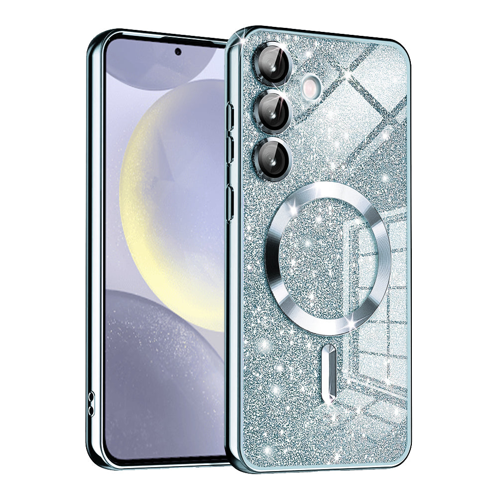 MagSafe Case for Samsung Galaxy S24 S921, Techsuit, Luxury Glitter, Blue