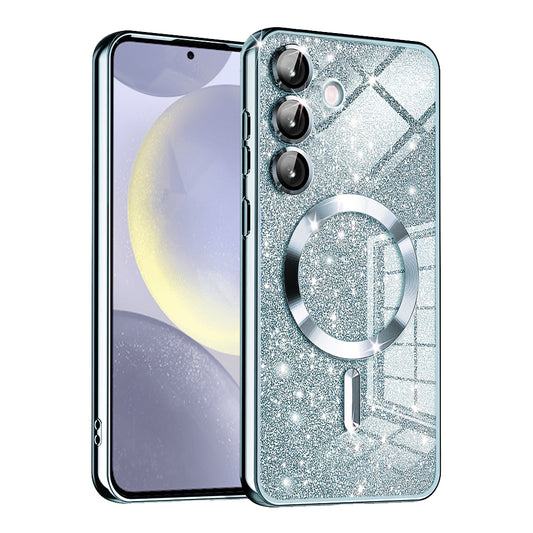 MagSafe pouzdro pro Samsung Galaxy S24 S921, Techsuit, Luxury Glitter, Bleu
