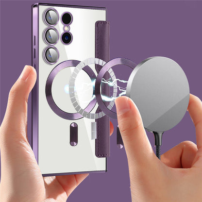 MagSafe Case for Samsung Galaxy S24 Ultra S928, Techsuit, SmartMag Book, Purple