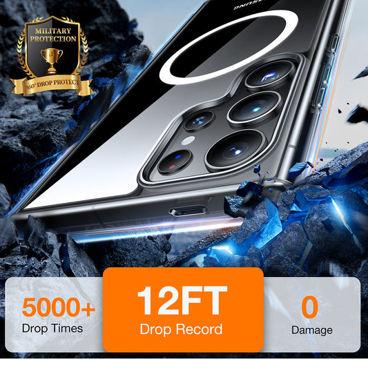 Pouzdro MagSafe pro Samsung Galaxy S24 Ultra S928, Torras, Diamond, Průhledné