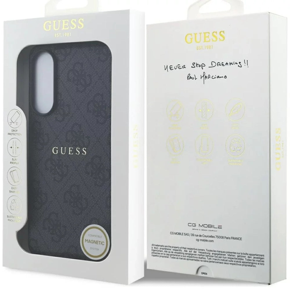 Pouzdro MagSafe pro Samsung Galaxy S25 Edge S937, Guess, 4G Ring Classic Logo, Černá