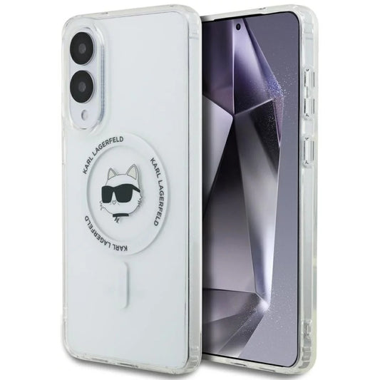 Pouzdro MagSafe pro Samsung Galaxy S25 Edge S937, Karl Lagerfeld, IML Choupette's Head, Bílá.