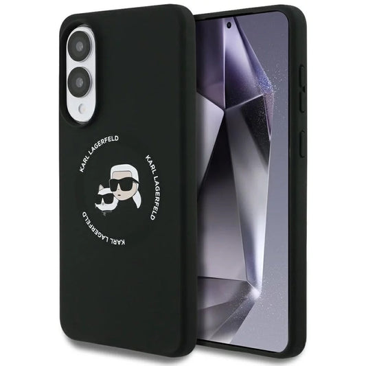 Pouzdro MagSafe pro Samsung Galaxy S25 Edge S937, Karl Lagerfeld, Silicone Double Heads, Černá