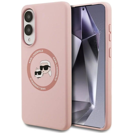 Pouzdro MagSafe pro Samsung Galaxy S25 Edge S937, Karl Lagerfeld, Silicone Double Heads, Růžové