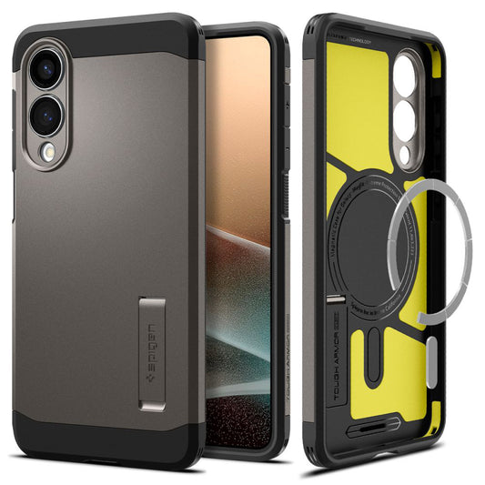 Pouzdro MagSafe pro Samsung Galaxy S25 Edge S937, Spigen, Tough Armor, Šedé ACS09423