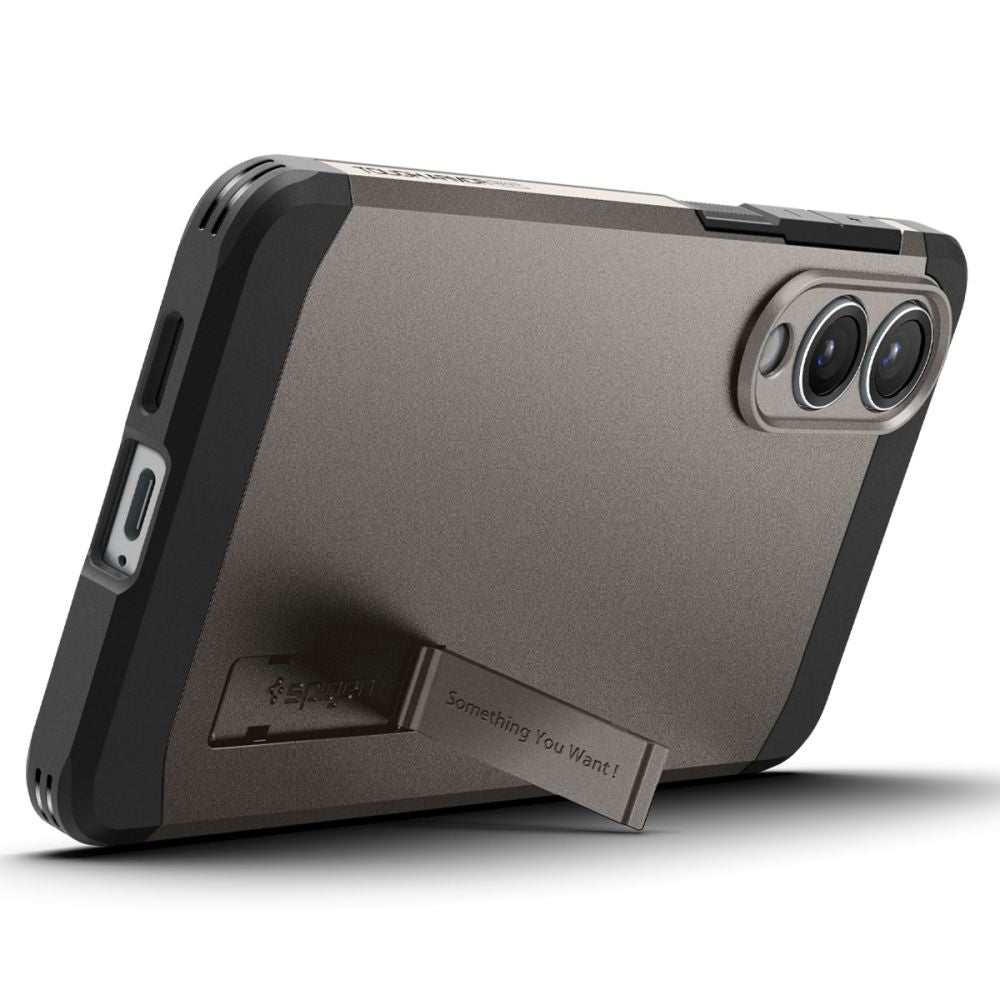Pouzdro MagSafe pro Samsung Galaxy S25 Edge S937, Spigen, Tough Armor, Šedé ACS09423