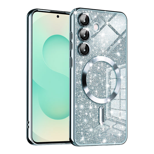 MagSafe pouzdro pro Samsung Galaxy S25+ S936, Techsuit, Luxury Glitter, Bleu