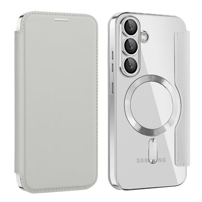 MagSafe pouzdro pro Samsung Galaxy S25+ S936, Techsuit, SmartMag Book, Šedé