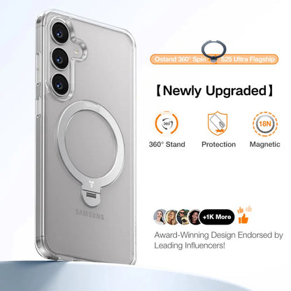 Pouzdro MagSafe pro Samsung Galaxy S25+ S936, Torras, Ostand Spin, Průhledné