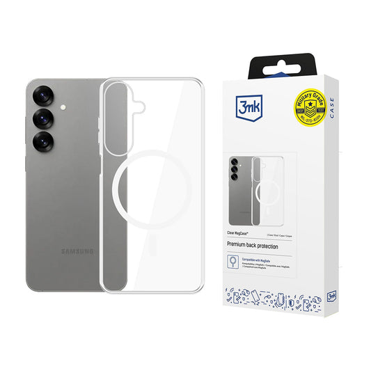 MagSafe pouzdro pro Samsung Galaxy S25 S931, 3MK, Clear MagCase, průhledné