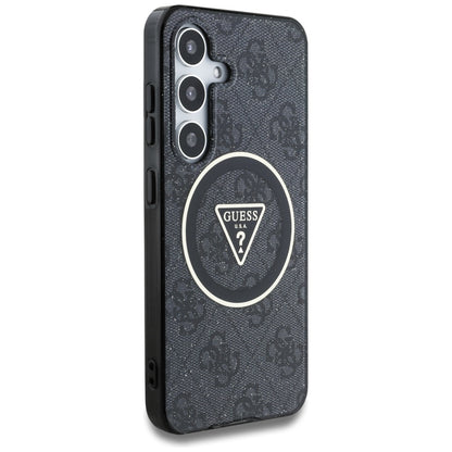 Pouzdro MagSafe pro Samsung Galaxy S25 S931, Guess, IML Glitter 4G Circle Triangle, Černá