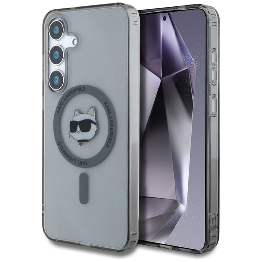 Pouzdro MagSafe pro Samsung Galaxy S25 S931, Karl Lagerfeld, IML Choupette's Head, Černá