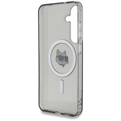 Pouzdro MagSafe pro Samsung Galaxy S25 S931, Karl Lagerfeld, IML Choupette's Head, Černá