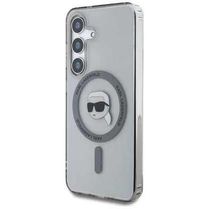 Pouzdro MagSafe pro Samsung Galaxy S25 S931, Karl Lagerfeld, IML Karl's Head, Černá