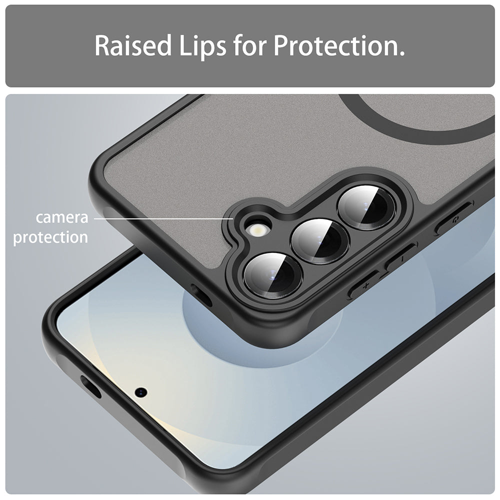 Pouzdro MagSafe pro Samsung Galaxy S25 S931 / S24 S921, Techsuit, HaloFrost II (Velký otvor pro objektiv), Černá