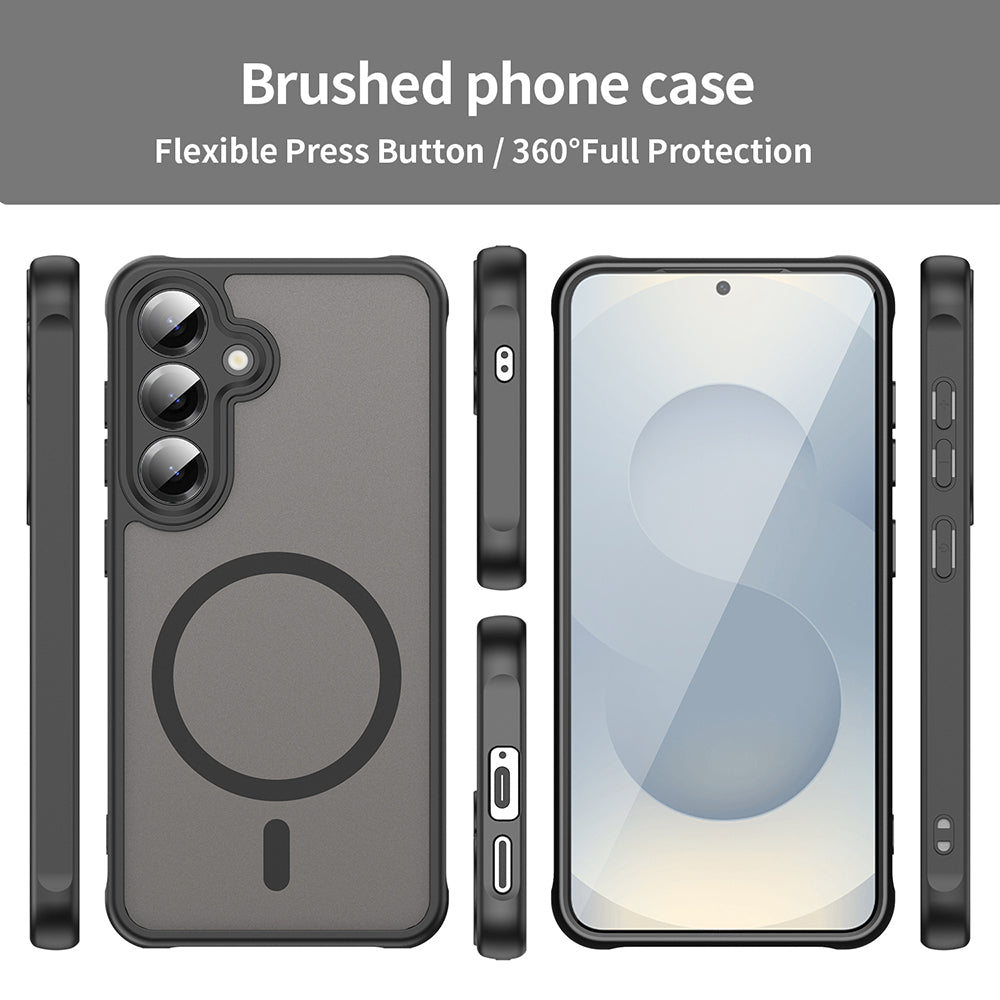 Pouzdro MagSafe pro Samsung Galaxy S25 S931 / S24 S921, Techsuit, HaloFrost II (Velký otvor pro objektiv), Černá