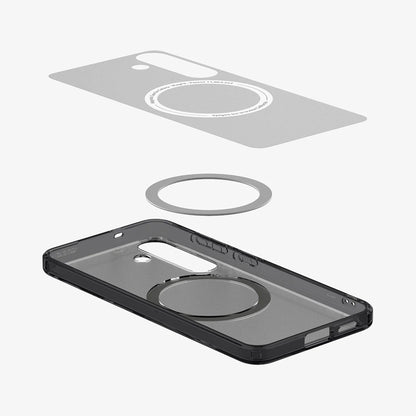 Pouzdro MagSafe pro Samsung Galaxy S25 S931, Spigen, Ultra Hybrid, Saténově černé ACS09005