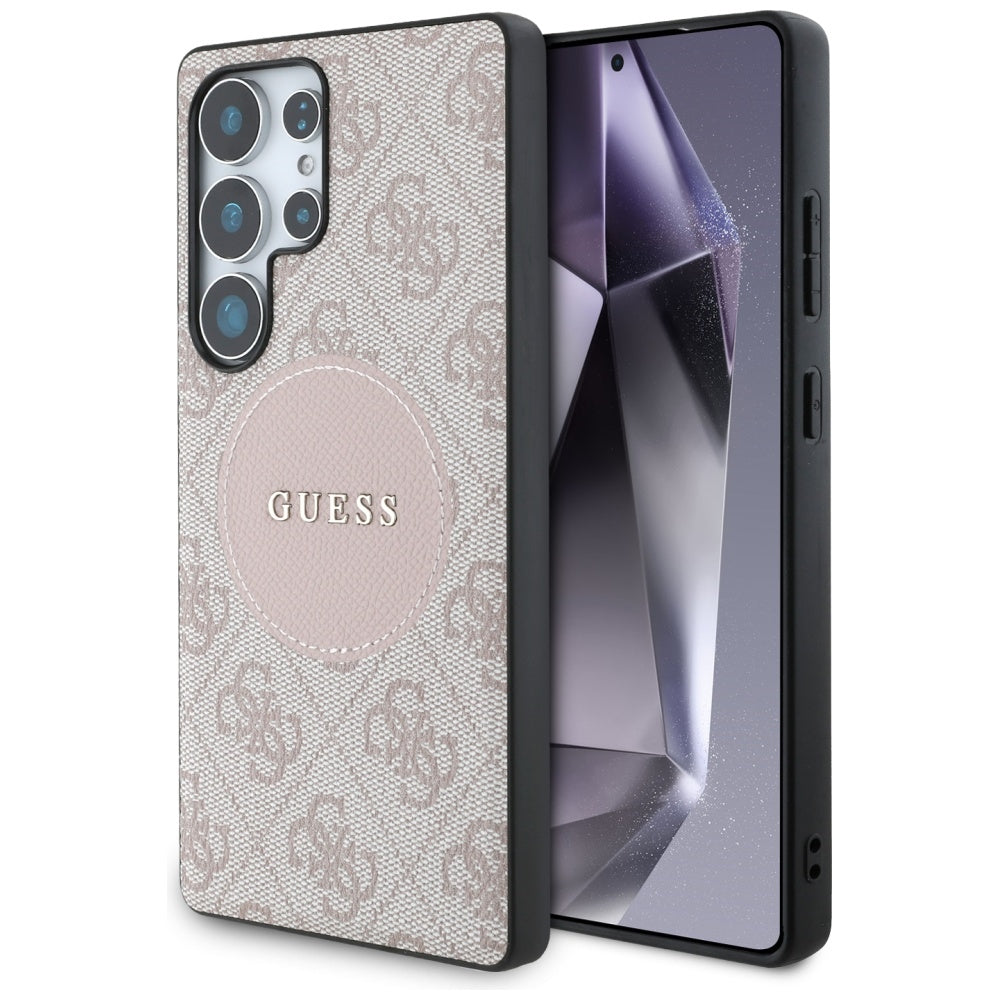 Pouzdro MagSafe pro Samsung Galaxy S25 Ultra S938, Guess, 4G Circle Classic Logo, Růžová