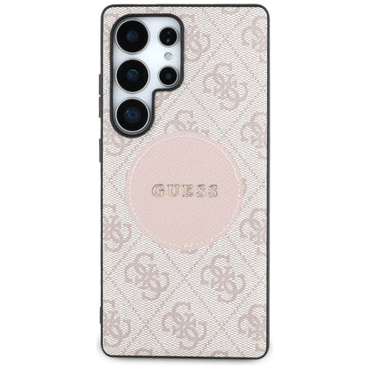 Pouzdro MagSafe pro Samsung Galaxy S25 Ultra S938, Guess, 4G Circle Classic Logo, Růžová