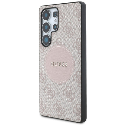 Pouzdro MagSafe pro Samsung Galaxy S25 Ultra S938, Guess, 4G Circle Classic Logo, Růžová