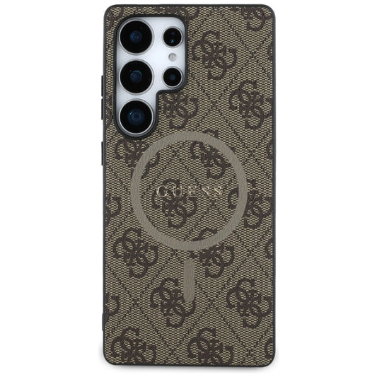 Pouzdro MagSafe pro Samsung Galaxy S25 Ultra S938, Guess, 4G Ring Classic Logo, hnědá