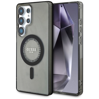 Pouzdro MagSafe pro Samsung Galaxy S25 Ultra S938, Guess, IML Rhinestone, Černá