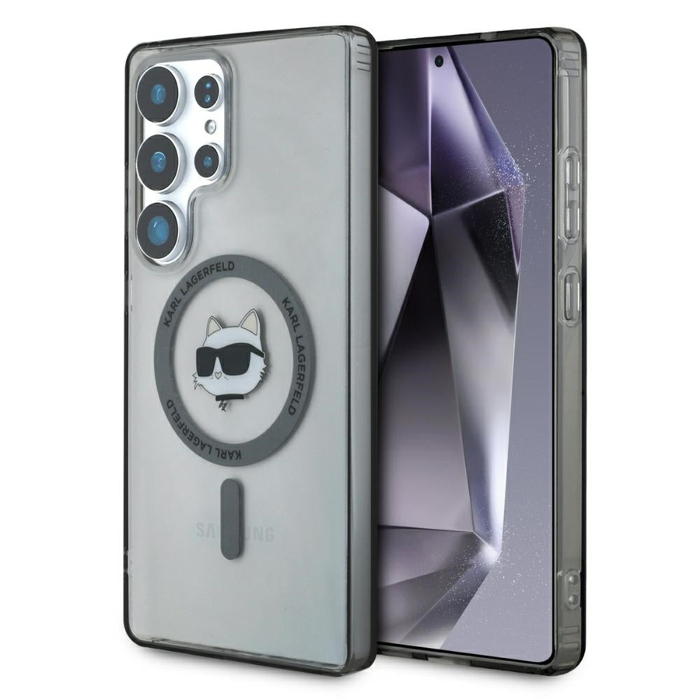 Pouzdro MagSafe pro Samsung Galaxy S25 Ultra S938, Karl Lagerfeld, IML Choupette's Head, Černá