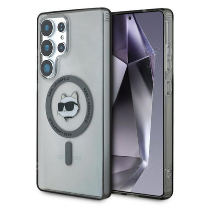 Pouzdro MagSafe pro Samsung Galaxy S25 Ultra S938, Karl Lagerfeld, IML Choupette's Head, Černá