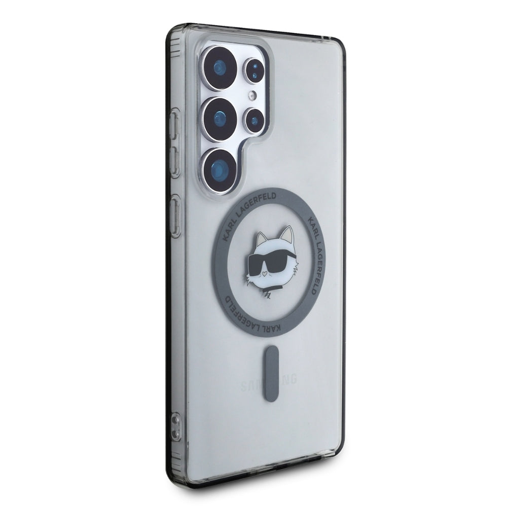 Pouzdro MagSafe pro Samsung Galaxy S25 Ultra S938, Karl Lagerfeld, IML Choupette's Head, Černá