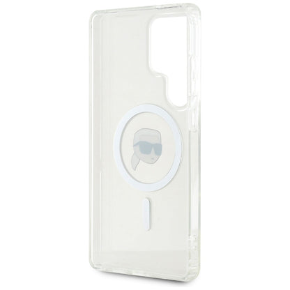 Pouzdro MagSafe pro Samsung Galaxy S25 Ultra S938, Karl Lagerfeld, IML Karl's Head, Bílá