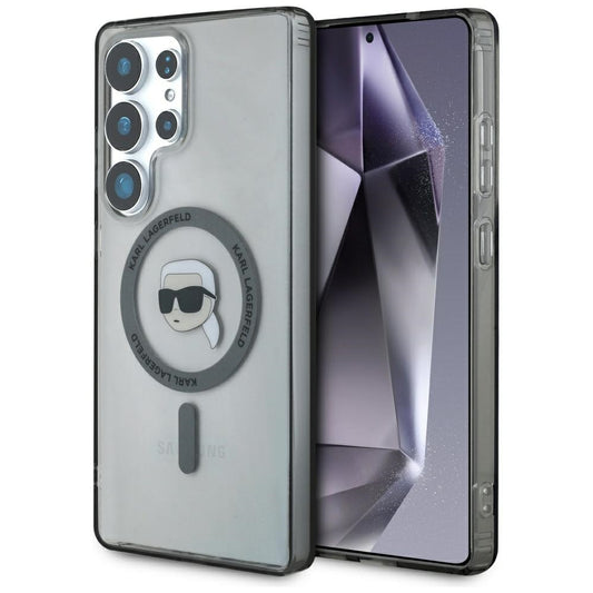 Pouzdro MagSafe pro Samsung Galaxy S25 Ultra S938, Karl Lagerfeld, IML Karl's Head, Černá