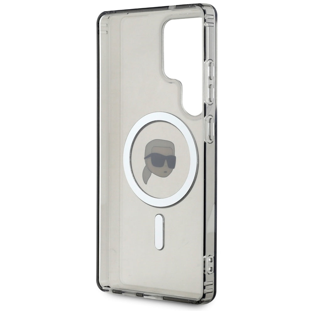 Pouzdro MagSafe pro Samsung Galaxy S25 Ultra S938, Karl Lagerfeld, IML Karl's Head, Černá