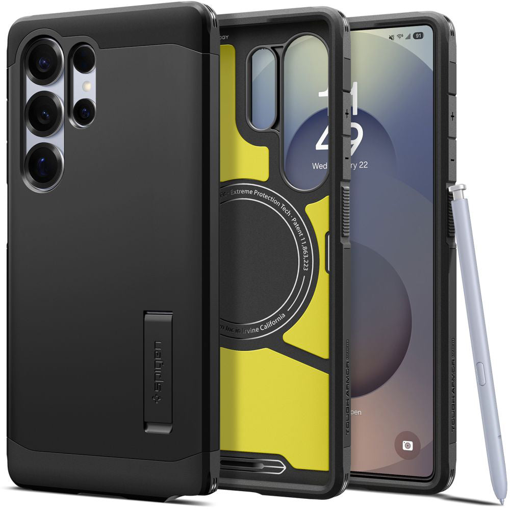 Pouzdro MagSafe pro Samsung Galaxy S25 Ultra S938, Spigen, Tough Armor, Černá
