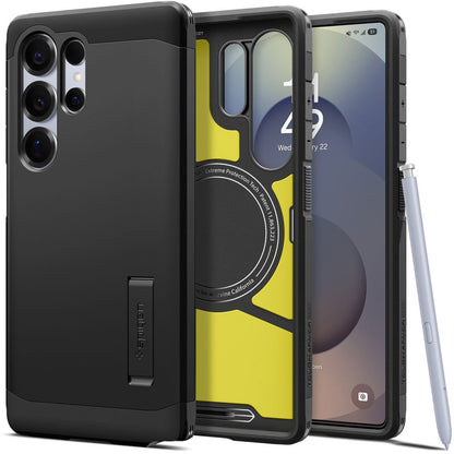 Pouzdro MagSafe pro Samsung Galaxy S25 Ultra S938, Spigen, Tough Armor, Černá